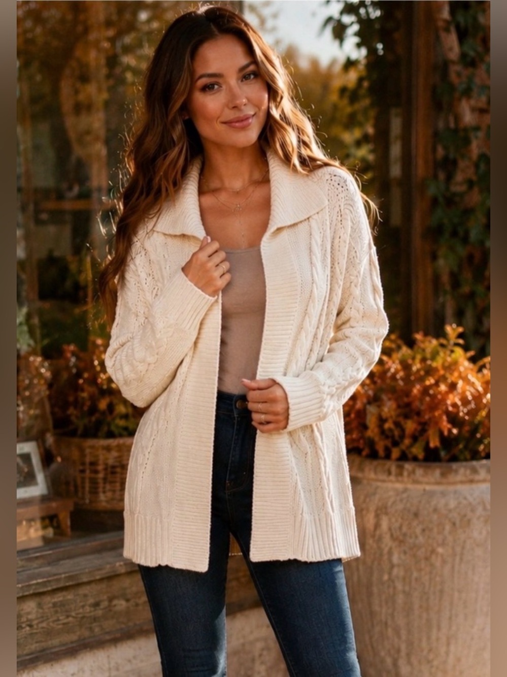 🍂 Banana Republic Heavyweight Cable Knit Cardigan — Size M | NWOT
